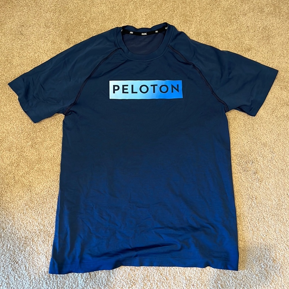 RHONE Navy Short Sleeve Peloton Logo Tee Medium